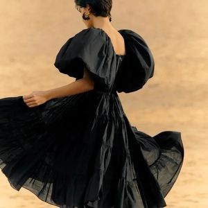 Aje Cherished Puffed Sleeve Midi Dress